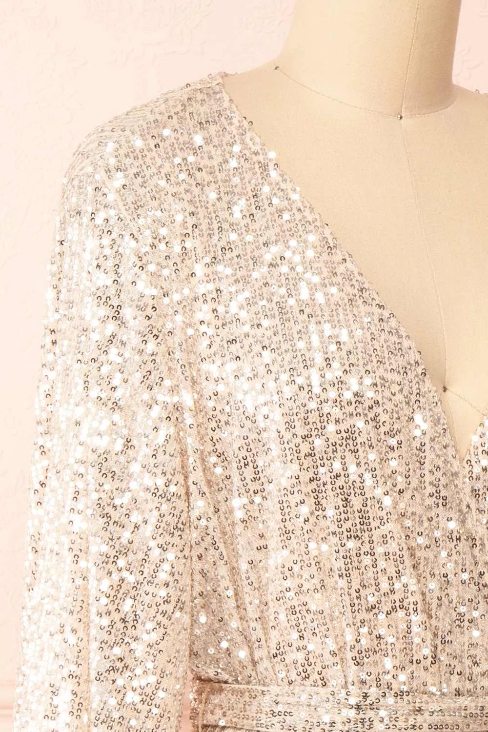 Leanie | Short Sequin Wrap Dress w/ Belt