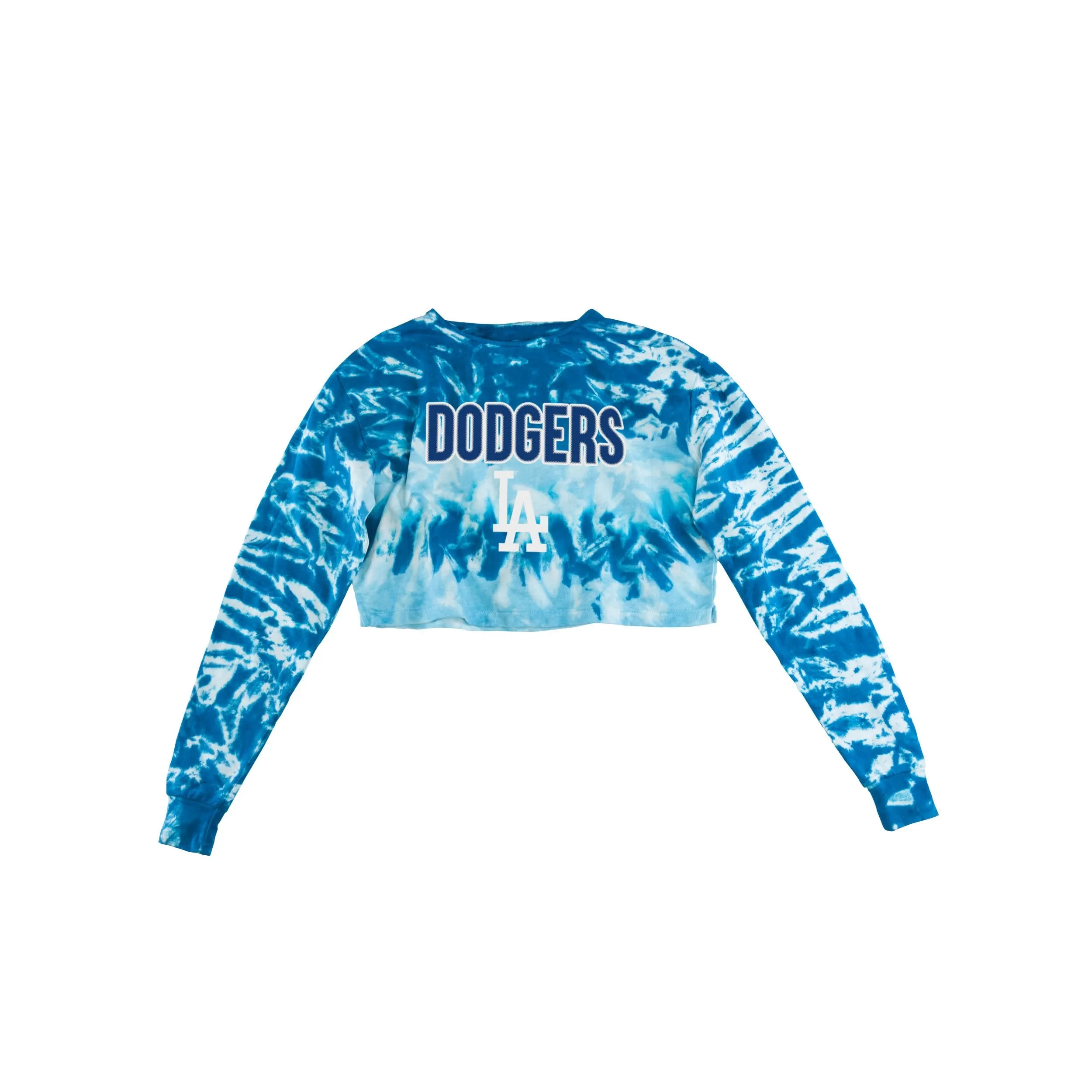 Los Angeles Dodgers MLB Womens Tie-Dye Rush Cropped Sweater