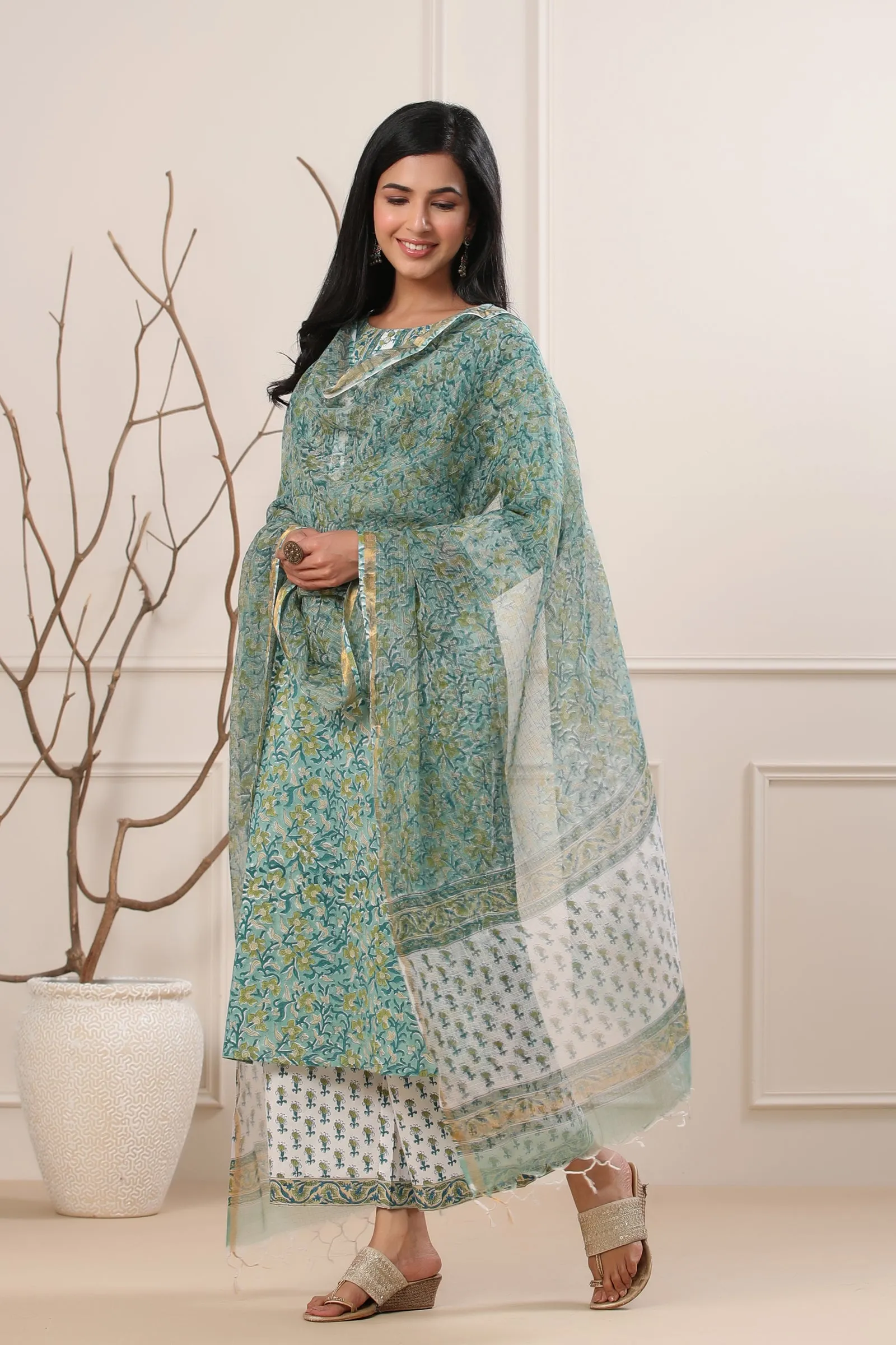 Maheen Afsara Kota Hand Block Printed Dupatta