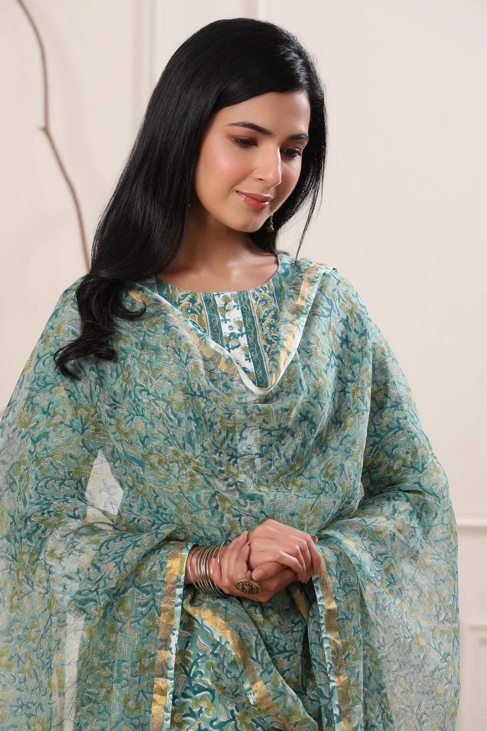 Maheen Afsara Kota Hand Block Printed Dupatta