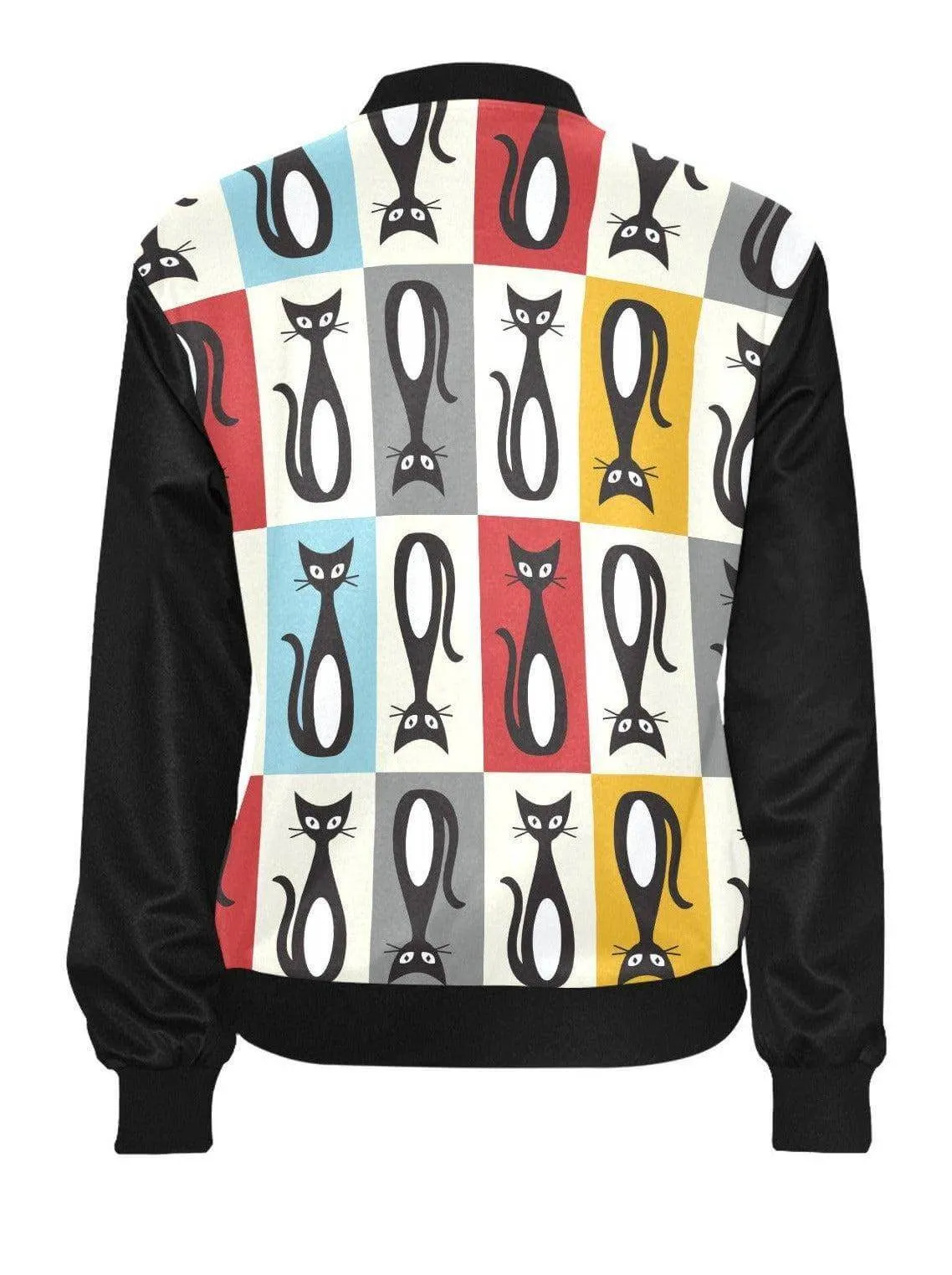 Mid Century Modern Cats Womens Bomber Jacket