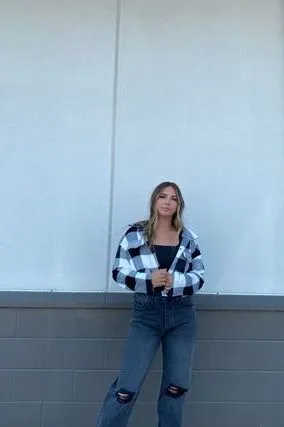 Milly Checkered Crop Jacket