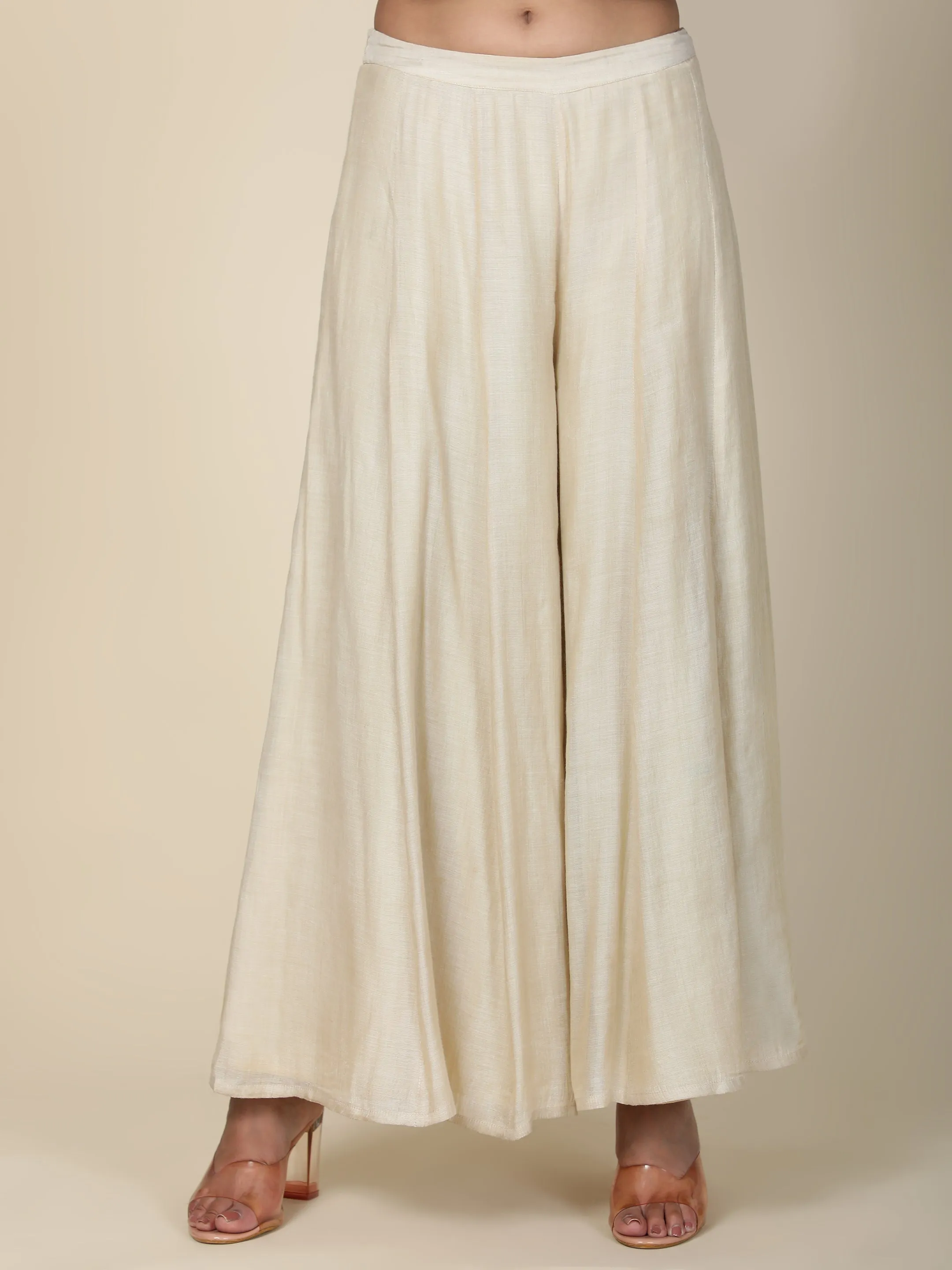 Miracolos By Ruchi's Elegant Grey Foil Print Mandarin Collar Kurti  - Rent