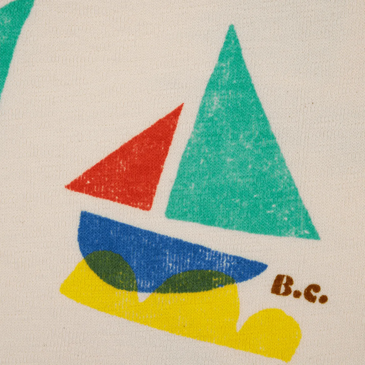 Multicolor Sail Boat All Over Cropped Sweatshirt