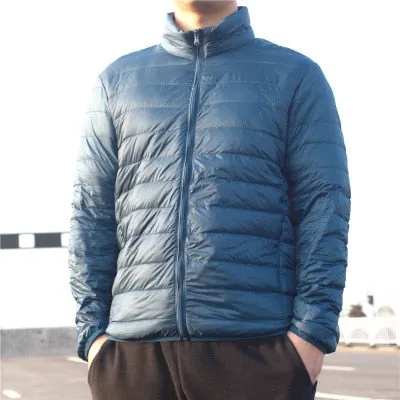 new lightweight portable down jacket men's stand collar winter coat