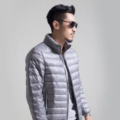 new lightweight portable down jacket men's stand collar winter coat