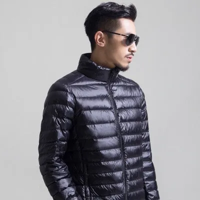 new lightweight portable down jacket men's stand collar winter coat