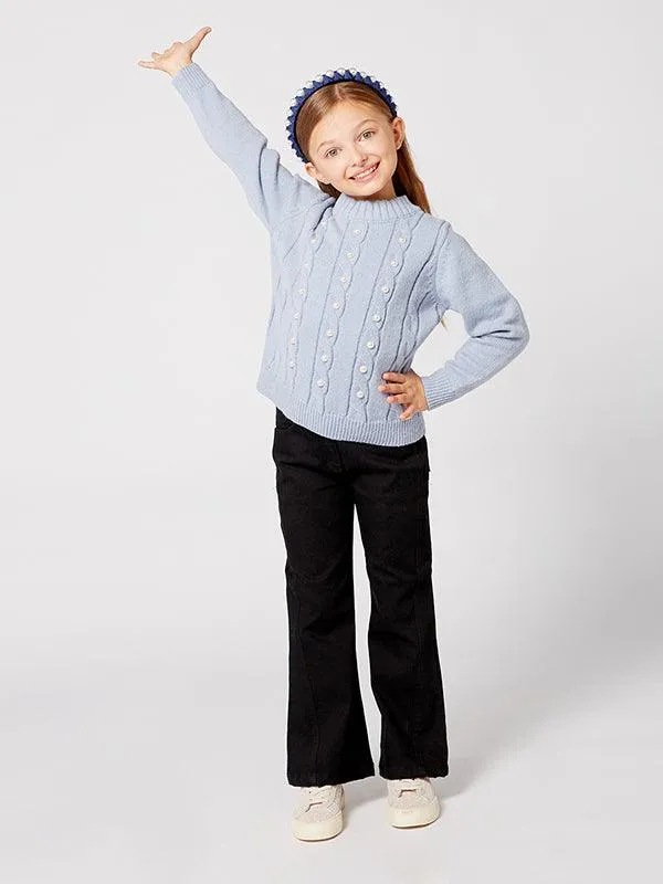 One Friday Blue Solid Sweater