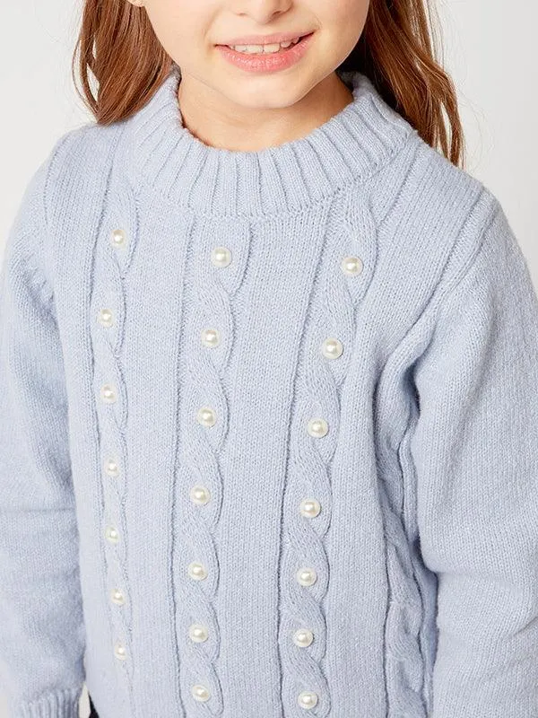 One Friday Blue Solid Sweater