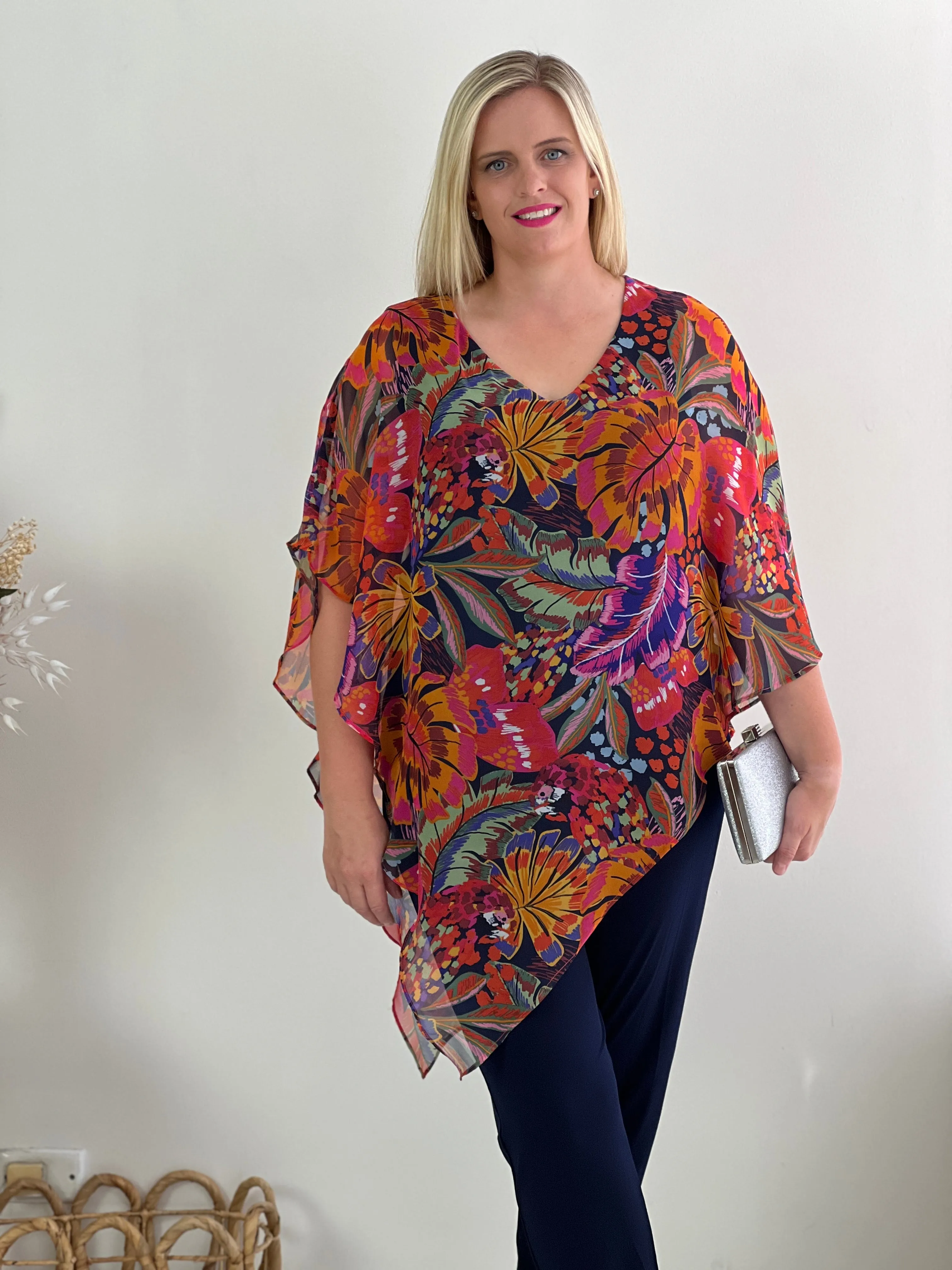 Quill Fire Floral Evening Top