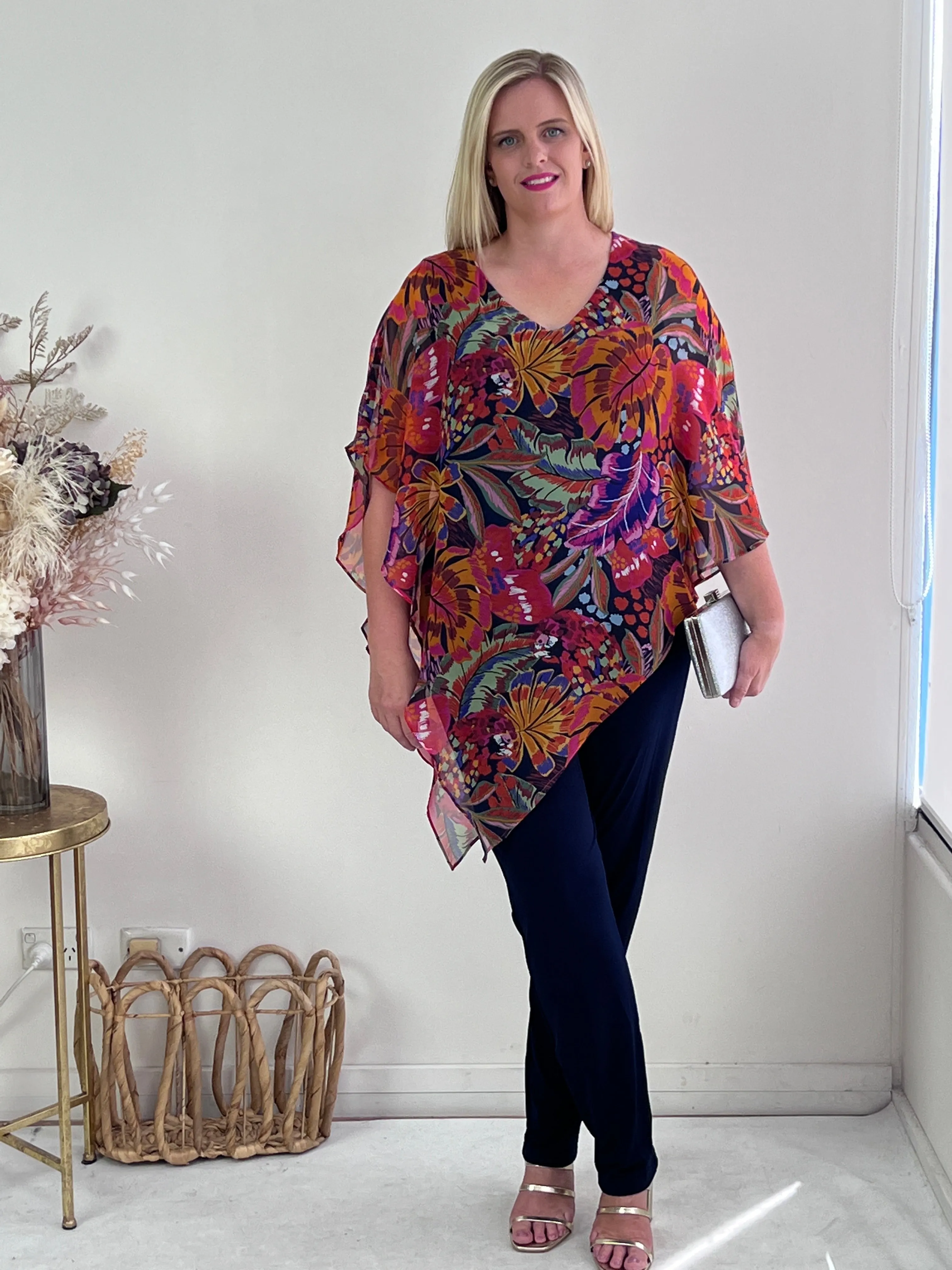 Quill Fire Floral Evening Top