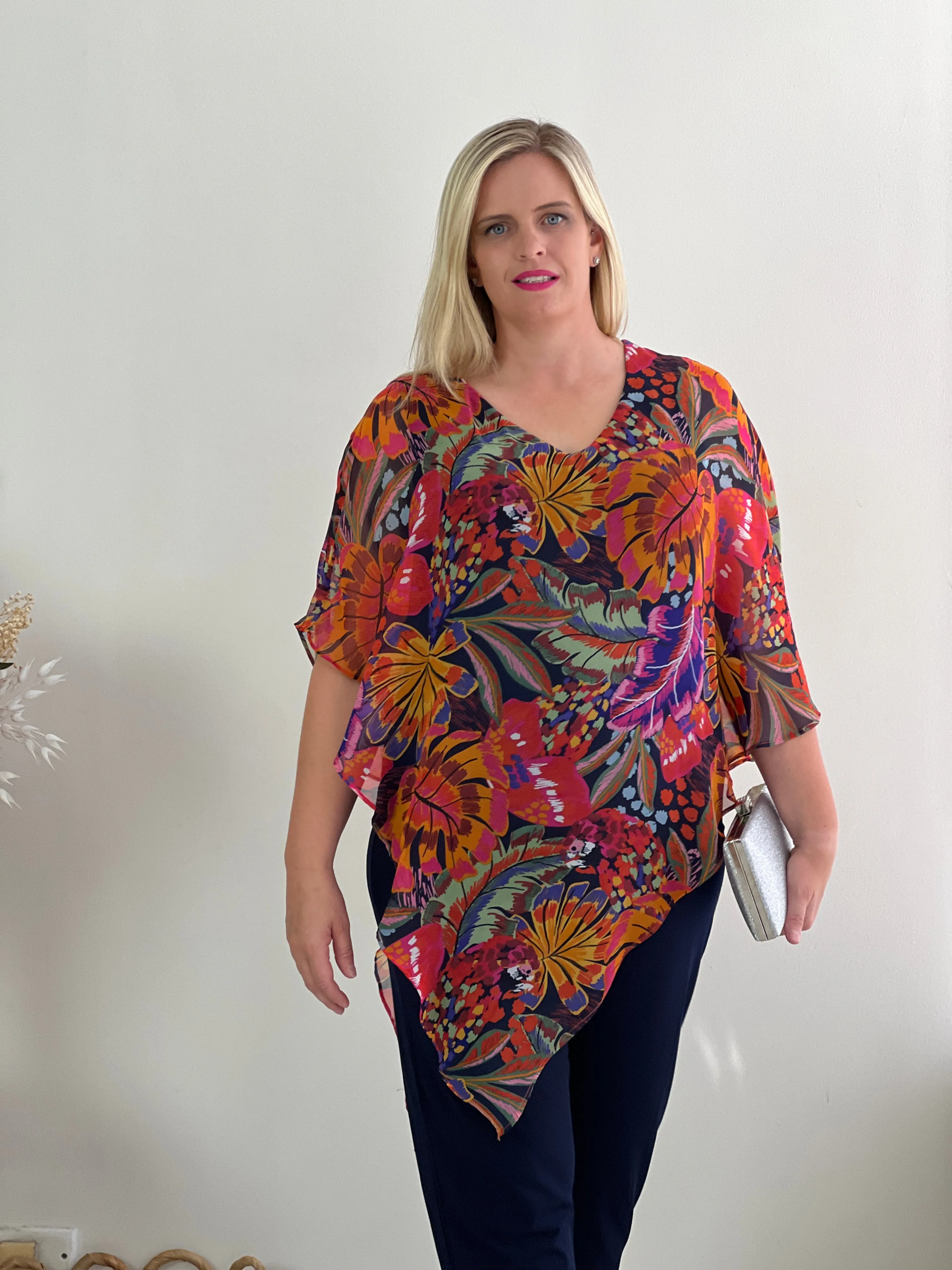 Quill Fire Floral Evening Top
