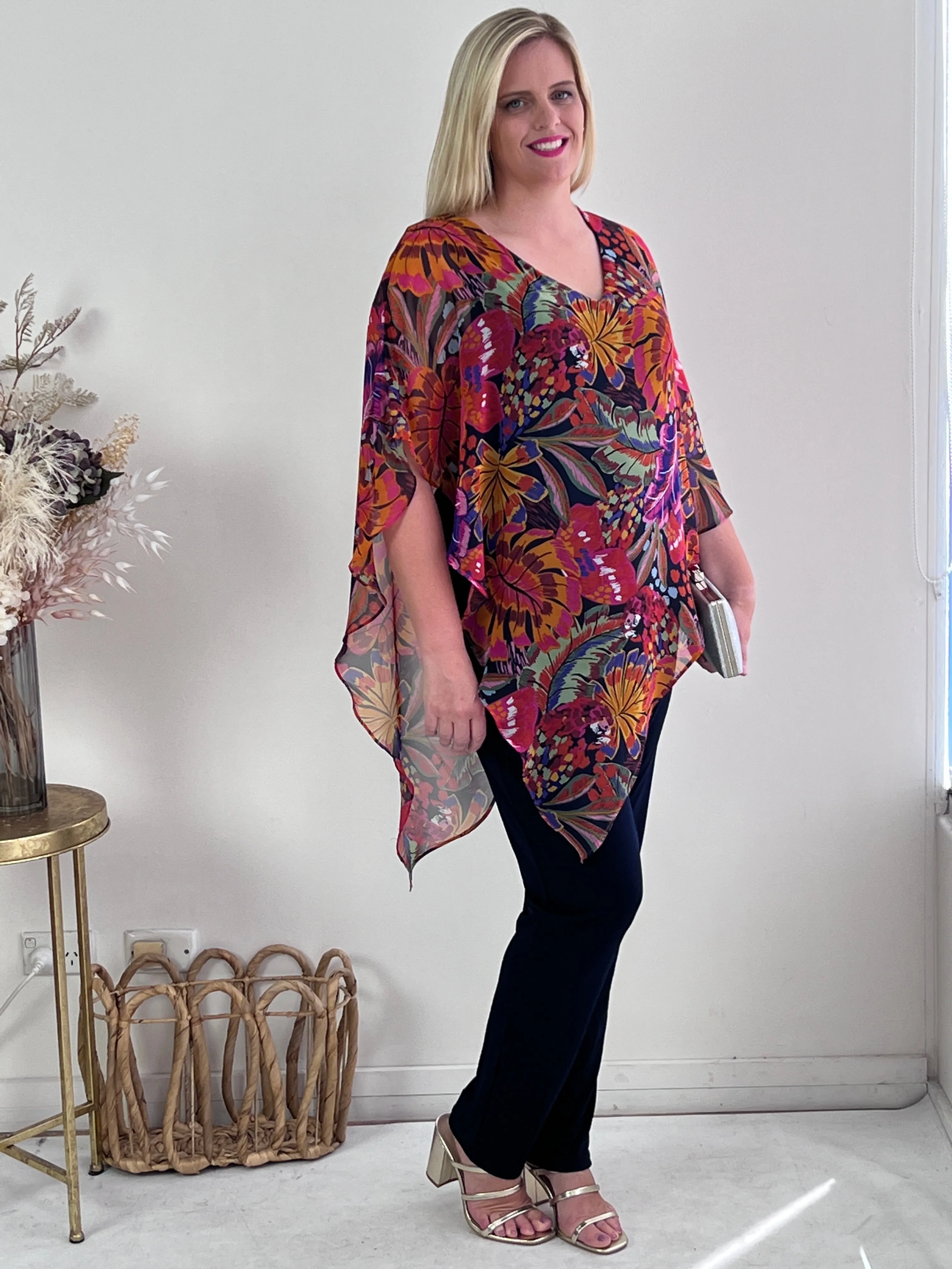 Quill Fire Floral Evening Top