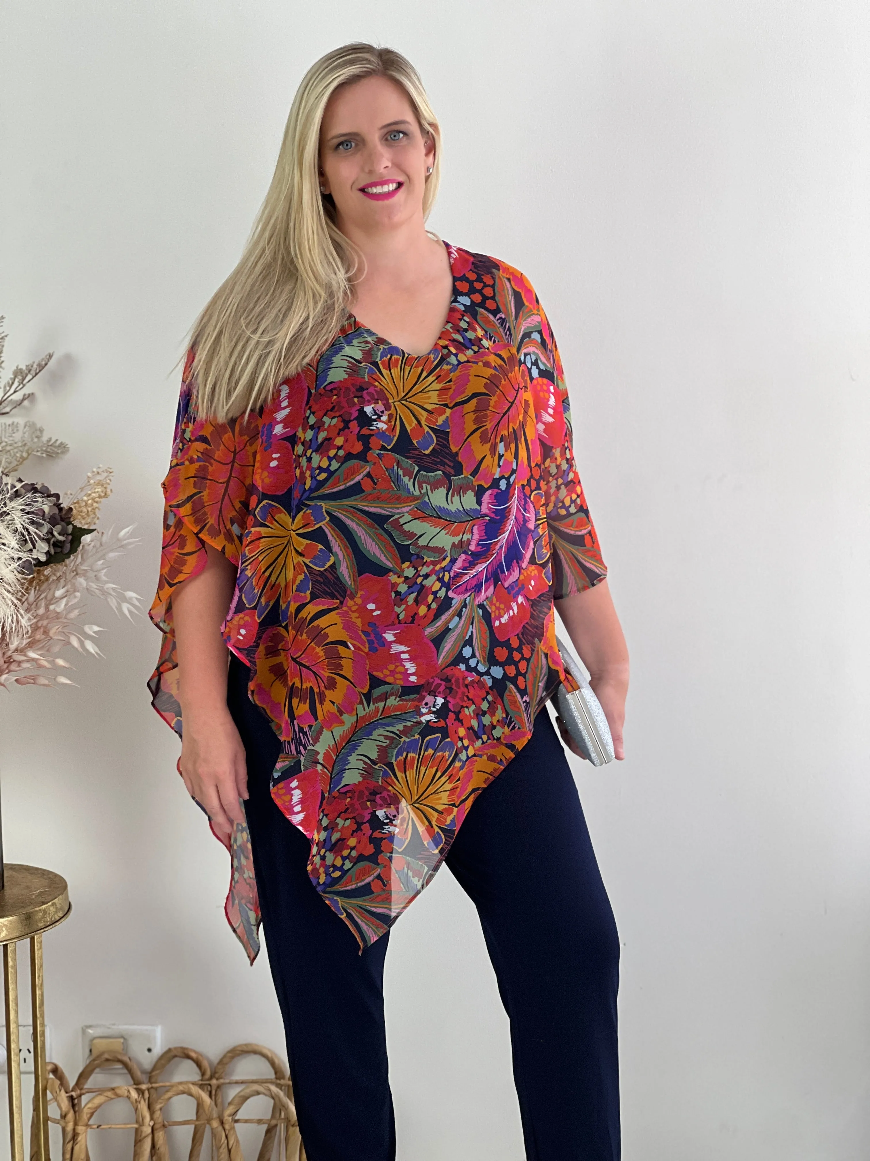 Quill Fire Floral Evening Top