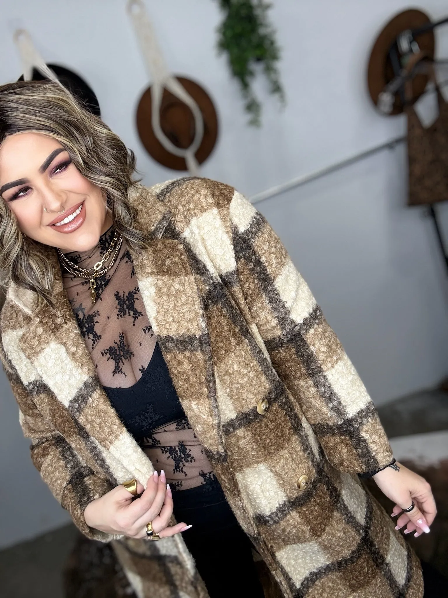 Renley Fuzzy Button-Down Coat