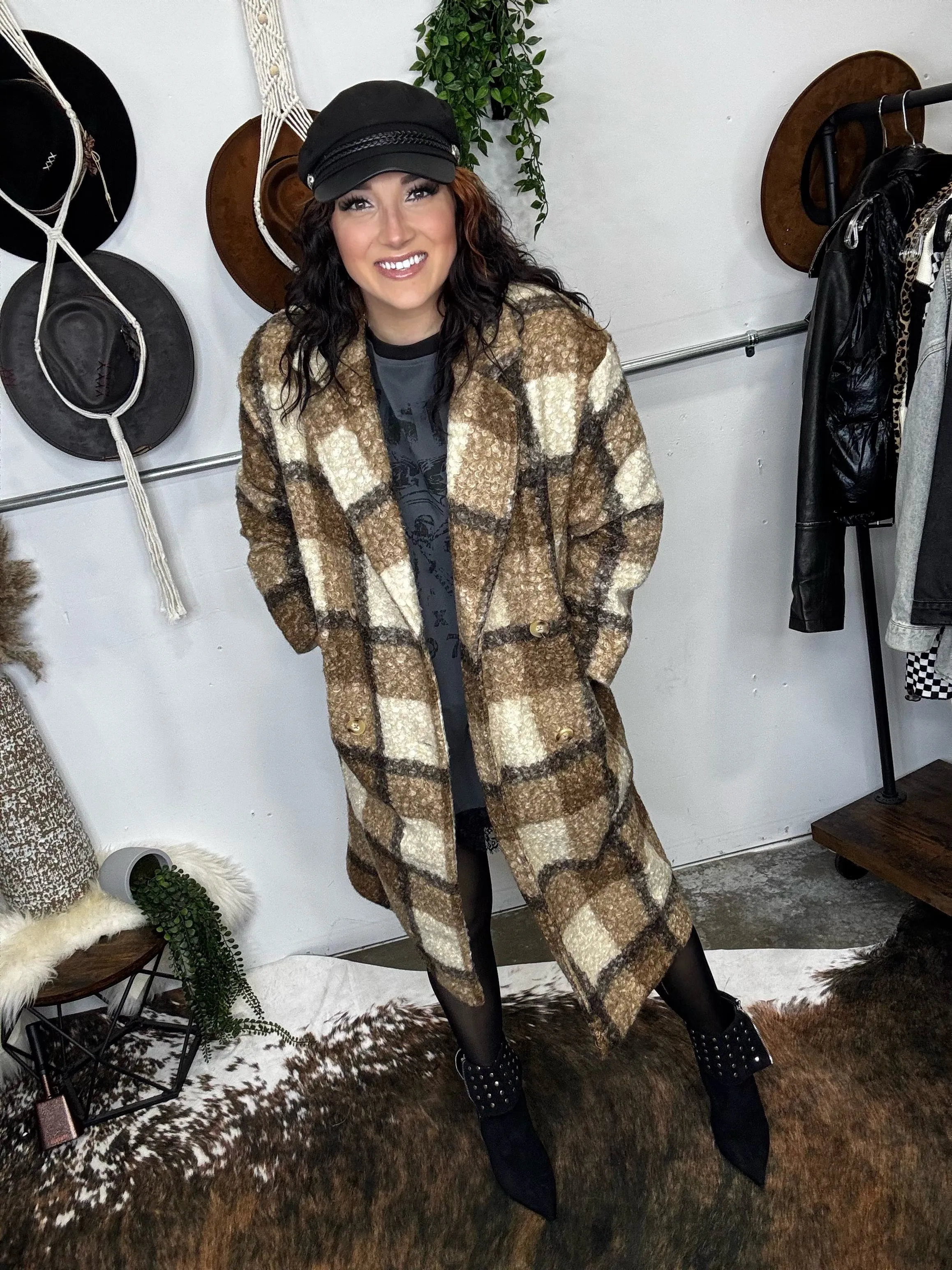 Renley Fuzzy Button-Down Coat