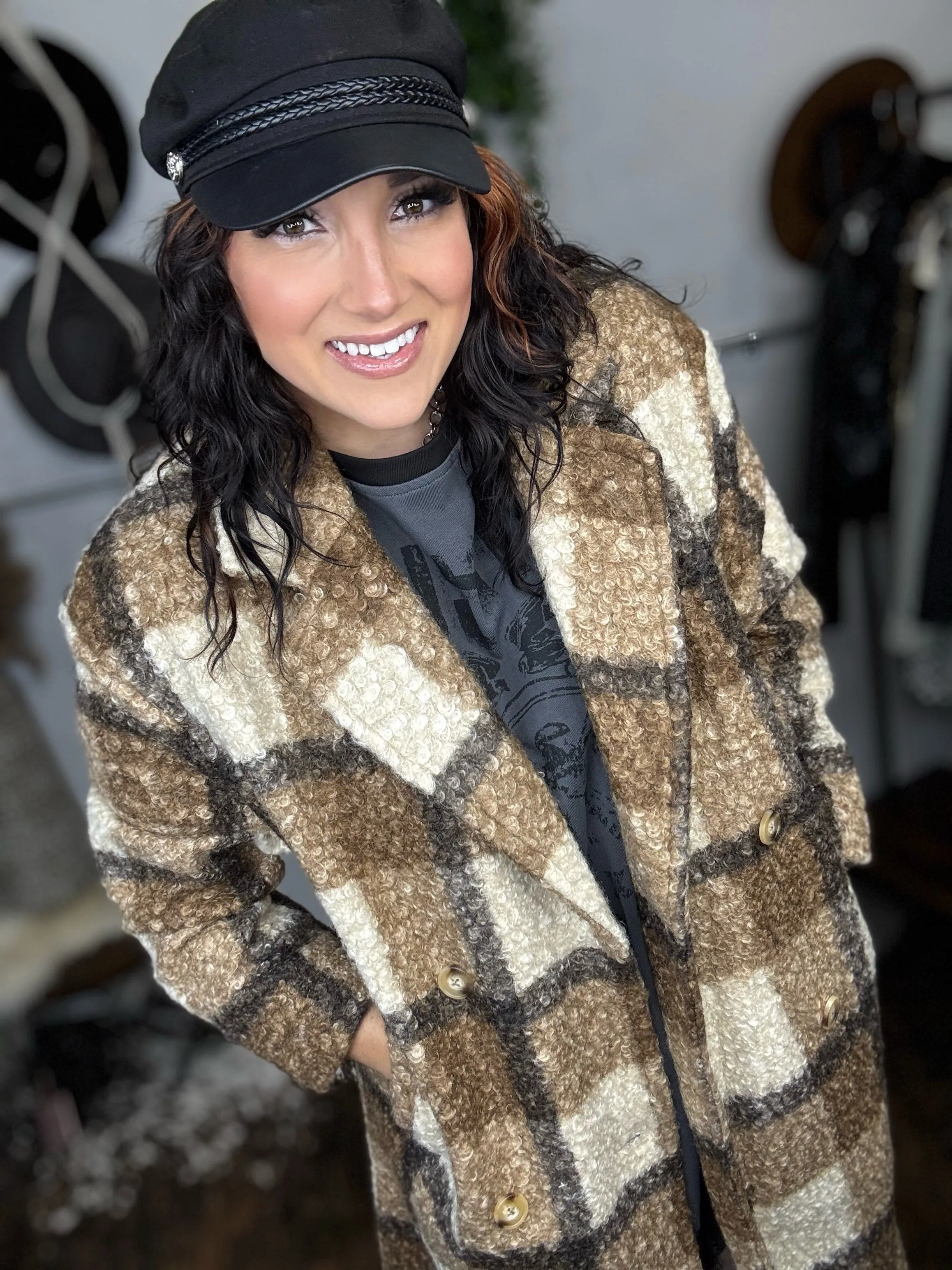 Renley Fuzzy Button-Down Coat