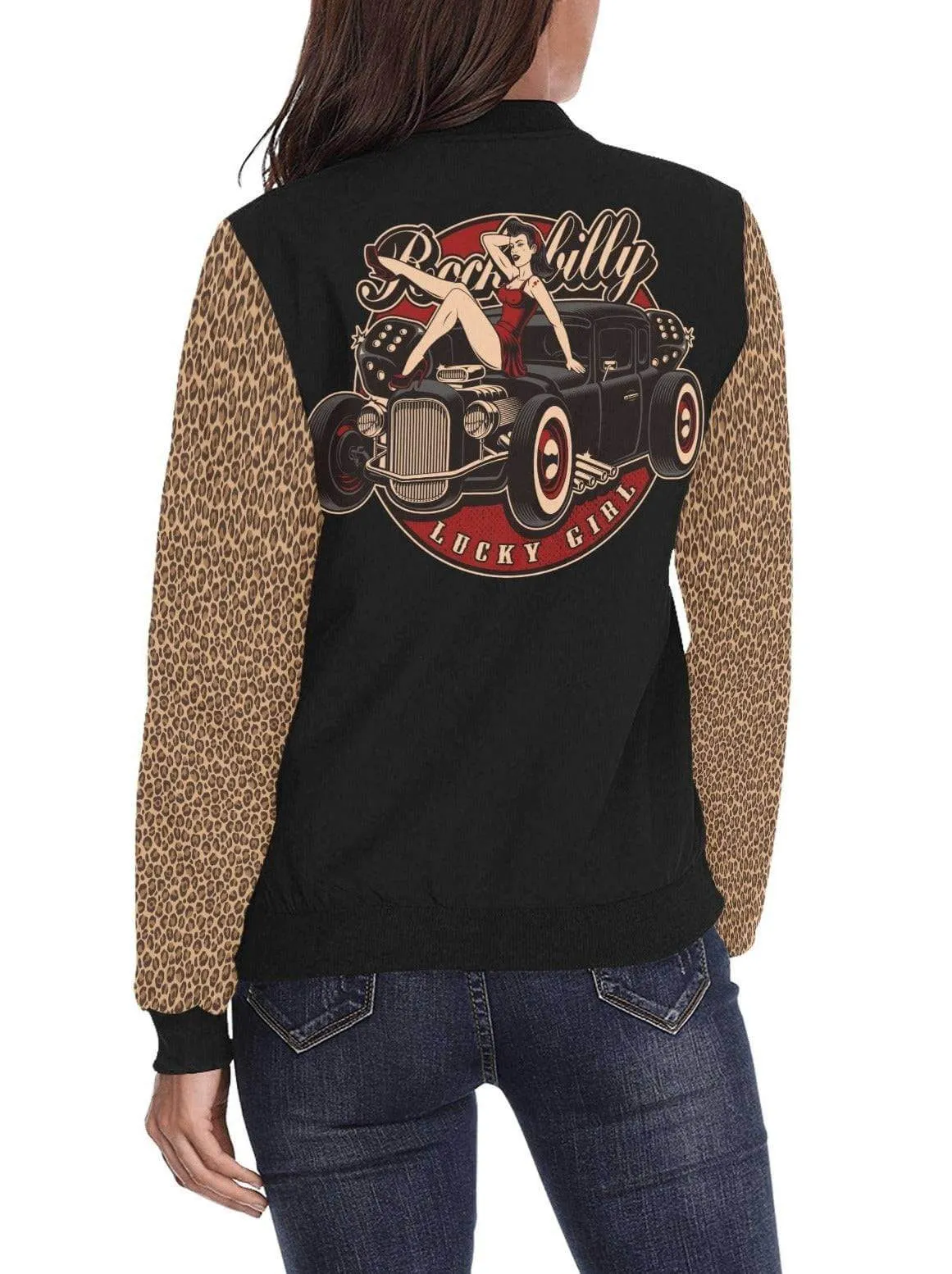 Rockabilly Lucky Girl Womens Bomber Jacket