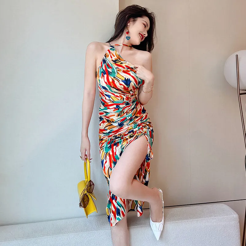 Satin Pleated Going Out Dress - Culture Heaven Special