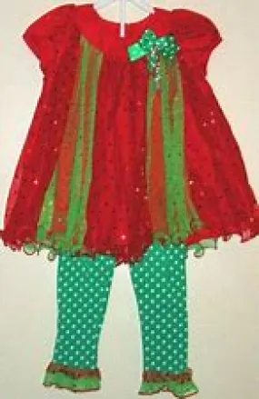 Sequin Chiffon Top & Dotted Leggings | Bonnie Baby Bonnie Jean