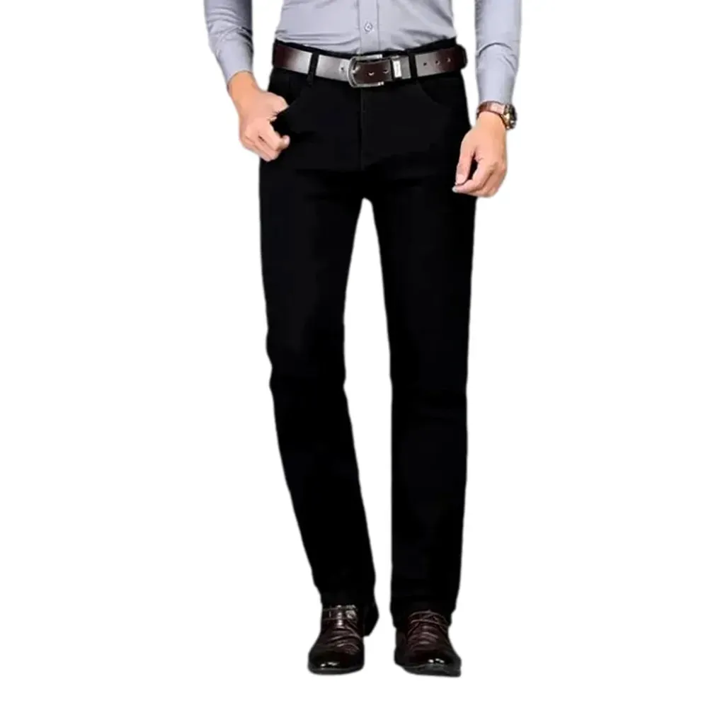 Slim fit monochrome stretchable jeans for men