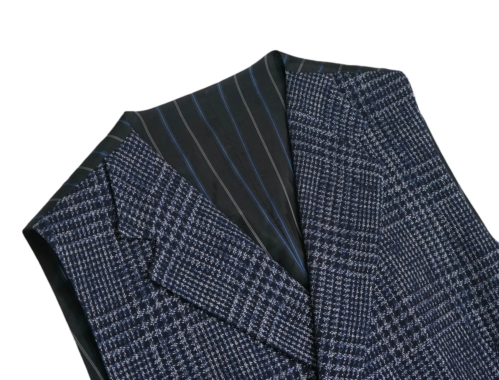 Tagliatore - Navy/Blue Glen Check DB. Waistcoat 52