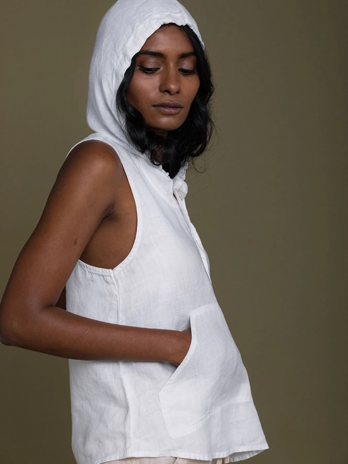 The Coastal Drive Hoodie, Coconut  White