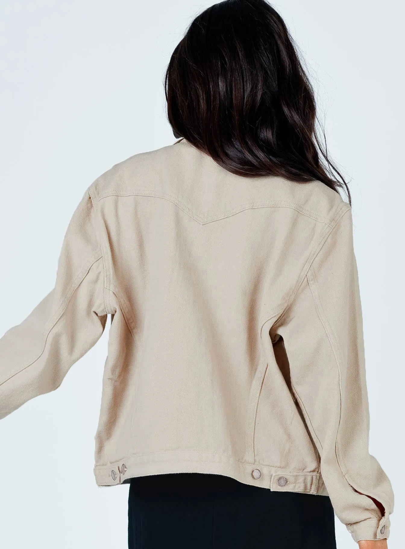 Western Denim Jacket Beige