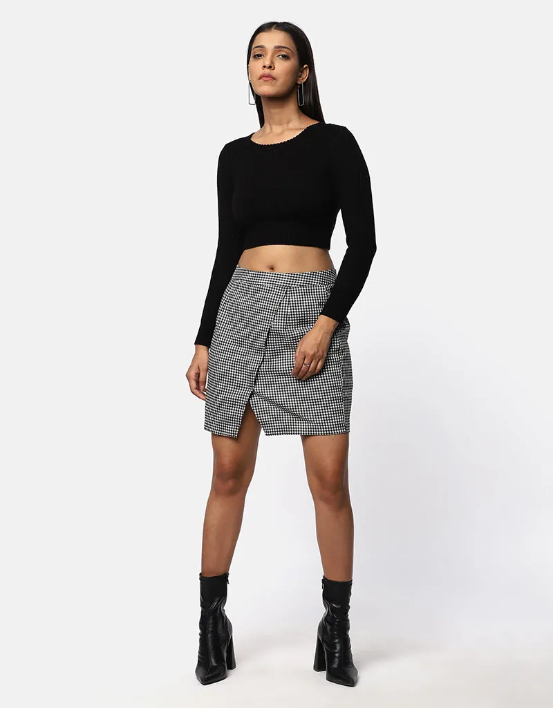 Women Winter Round Neck Crop Top