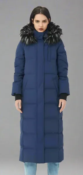Women's Thickened Down Jacket Winter Warm Down Coat - Minzare, New - Navy Blue, Size S