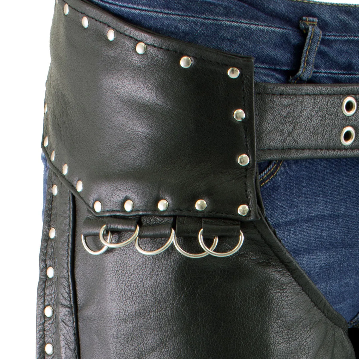 Xelement XS7590 Women's 'Riveted' Classic Black Leather Motorcycle