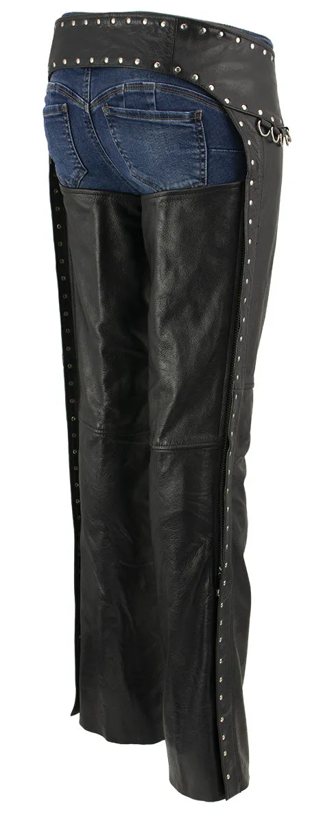 Xelement XS7590 Women's 'Riveted' Classic Black Leather Motorcycle